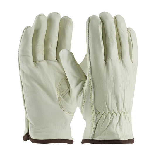 PIP 77-265/S Economy Grade Top Grain Cowhide Leather Drivers Glove with White Thermal Lining - Keystone Thumb