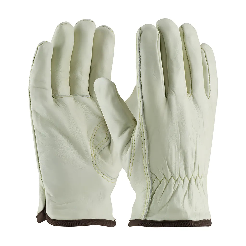 Pip 77-265/L Economy Grade Top Grain Cowhide Leather Drivers Glove With White Thermal Lining - Keystone Thumb 77-265L-21689