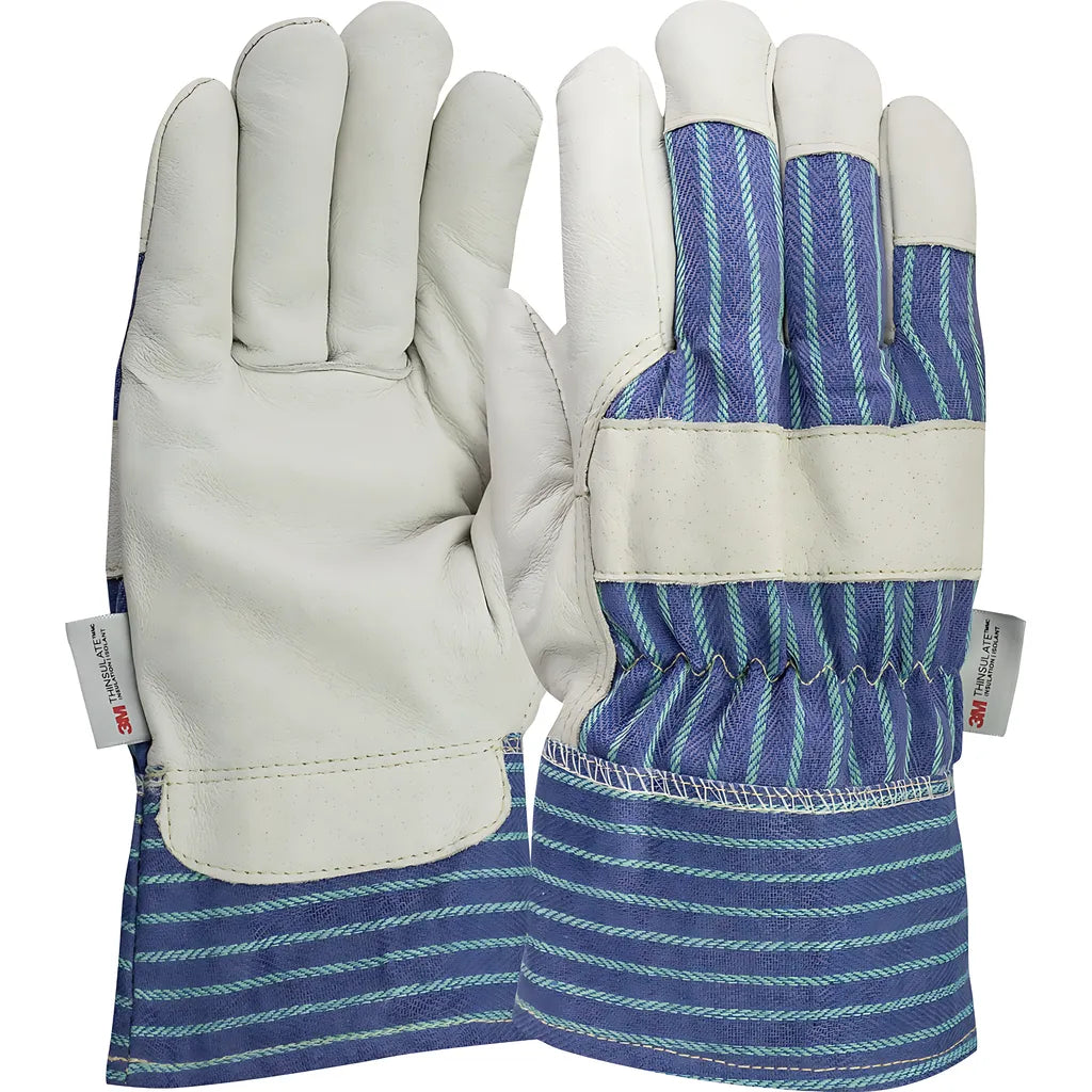Pip 78-3927/M Pigskin Leather Palm Glove With Fabric Back And 3M Thinsulate Lining - Fabric Safety Cuff 78-3927M-21707