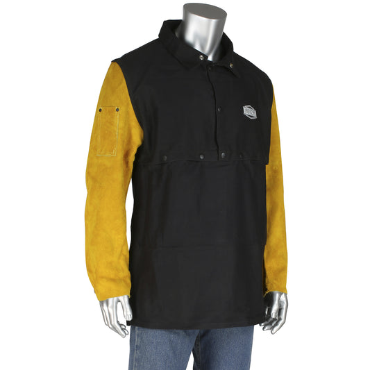 Ironcat 8051/5XL Combination FR Cotton / Leather Cape Sleeve with Apron