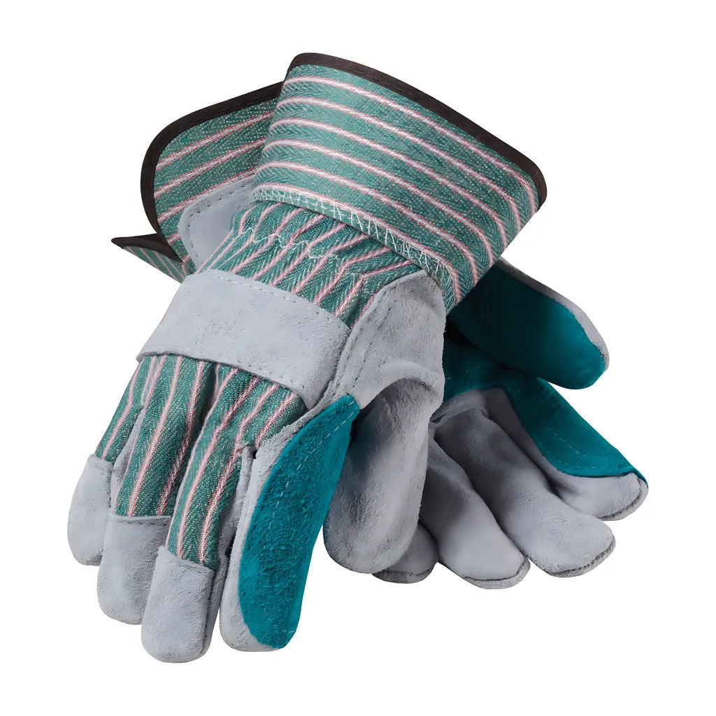 Pip 83-6733 Regular Grade Split Cowhide Leather Double Palm Glove With Fabric Back - Rubberized Safety Cuff 83-6733-21846