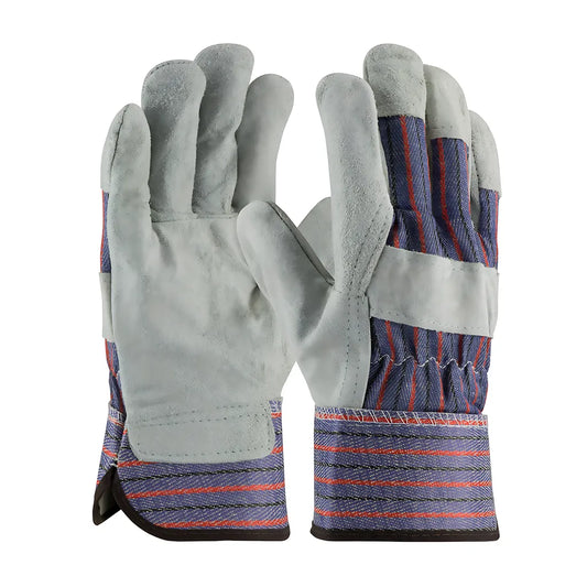 Pip 85-7500/M Industry Grade Split Cowhide Leather Palm Glove With Fabric Back - Rubberized Safety Cuff 85-7500M-21906