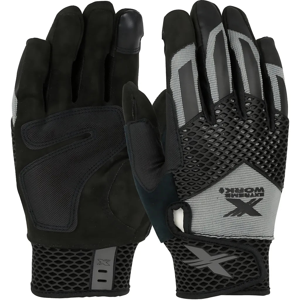 West Chester 89303Gy/S Toughx Suede Palm With Gray Fabric Back And Touchscreen Index Finger - Tpr Knuckle Guard 89303GYS-22039