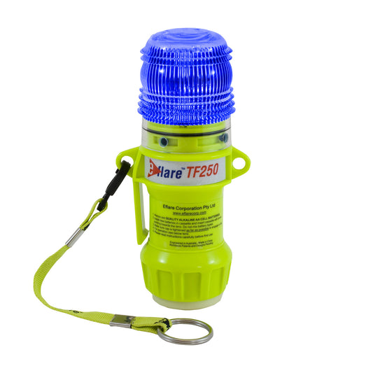 E-flare 939-TF250-B-ASY 6" Safety & Emergency Beacon with Steady-On Worklight and Magnetic Base - Flashing Blue