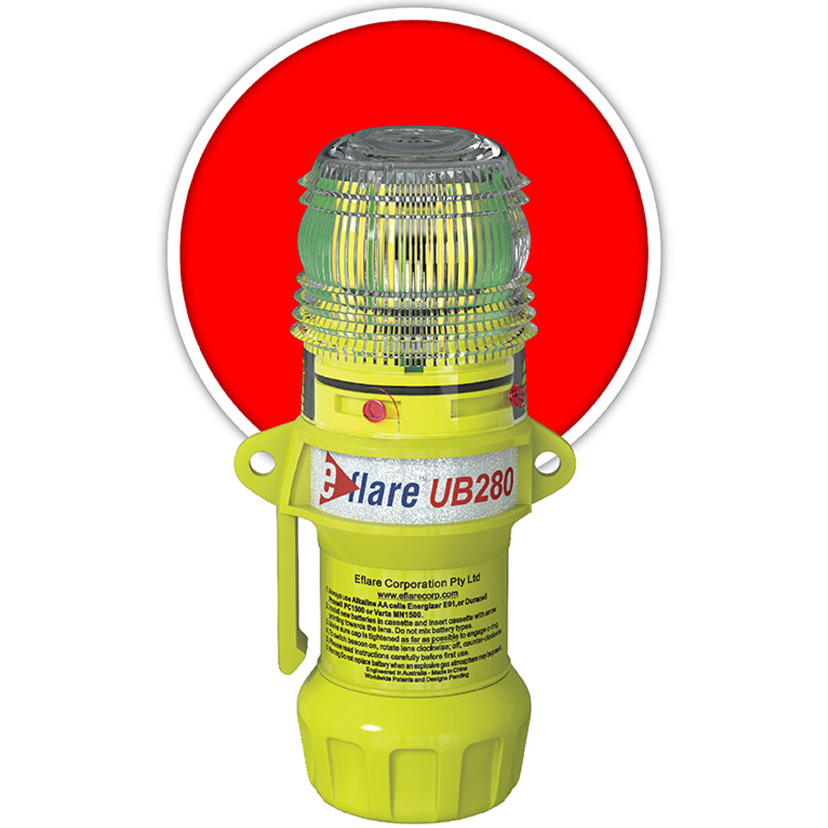 E-flare 939-UB280-R 6" Safety & Emergency Beacon - Flashing / Steady-On Red
