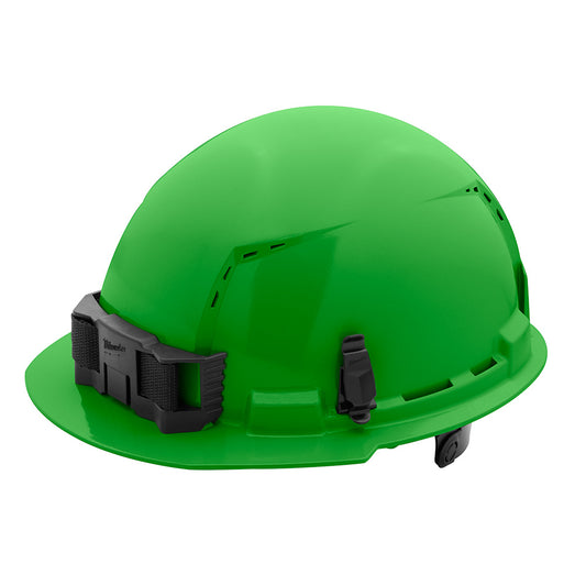 Green Front Brim Vented Hard Hat w/6pt Ratcheting Suspension - Type 1, Class C