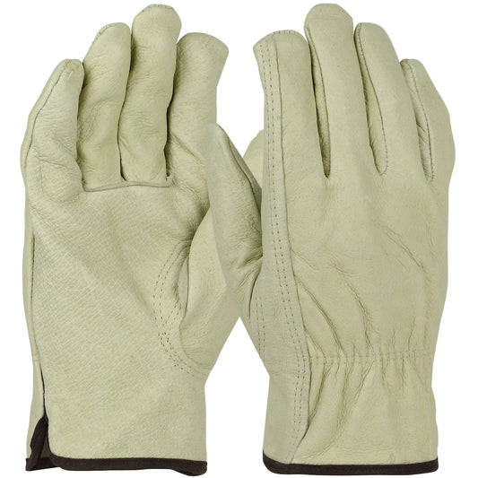 West Chester 994KF/S Economy Top Grain Pigskin Leather Drivers Glove with Red Fleece Lining - Keystone Thumb