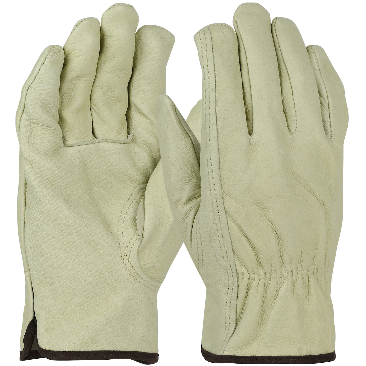 West Chester 994KF/XL Economy Top Grain Pigskin Leather Drivers Glove with Red Fleece Lining - Keystone Thumb