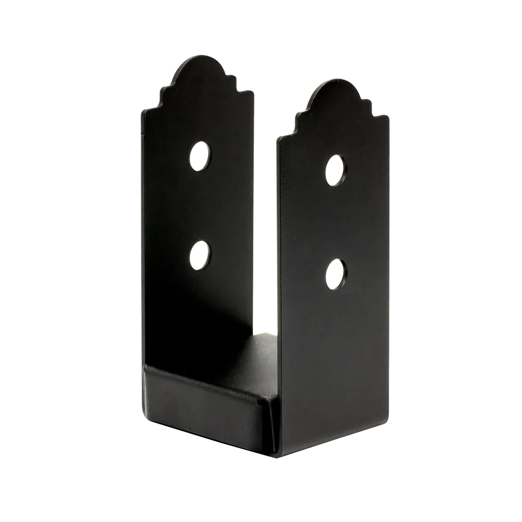 Outdoor Accents® Mission Collection® Zmax®, Black Powder-Coated Post Base For 4X4 Rough (Pack Of 8)-APB44R-SP5158-5534