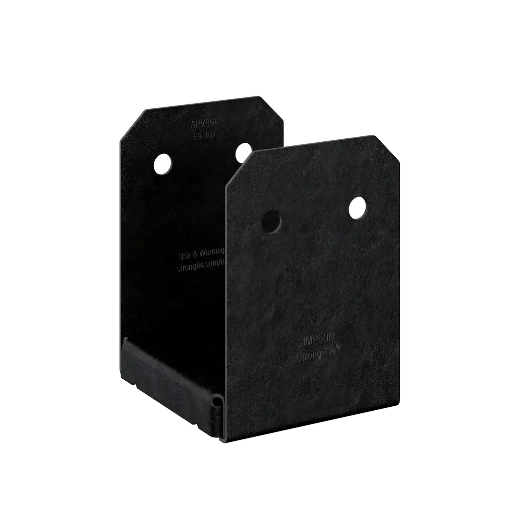 Outdoor Accents® Avant Collection Zmax®, Black Powder-Coated Post Base For 6X6 (Pack Of 6)-APVB66-SP2703-2952