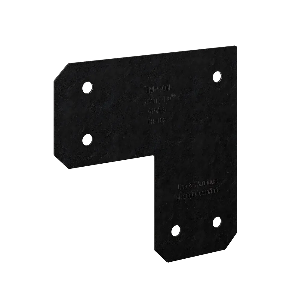 Outdoor Accents® Avant Collection Zmax®, Black Powder-Coated L Strap For 6X6 (Pack Of 8)-APVL6-SP7487-7992