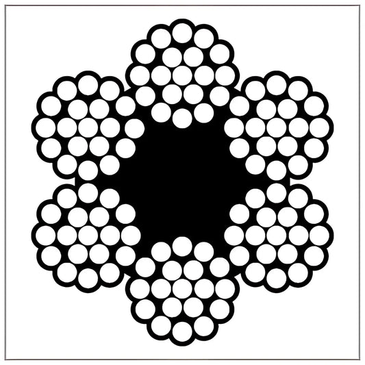 7/8 Bright 6X19 Fiber Core Eips Rrl Wire Rope-BFC8756X19X250-161