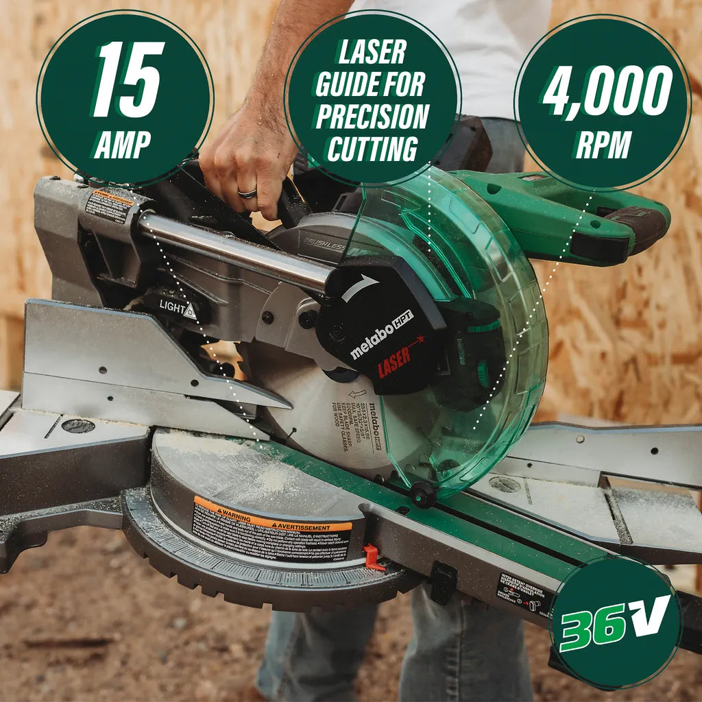 36V Multivolt 10 Inch Dual Bevel Sliding Miter Saw With Ac Adapter-C3610DRAM-778