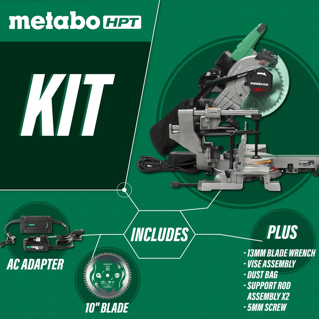 36V Multivolt 10 Inch Dual Bevel Sliding Miter Saw With Ac Adapter-C3610DRAM-779