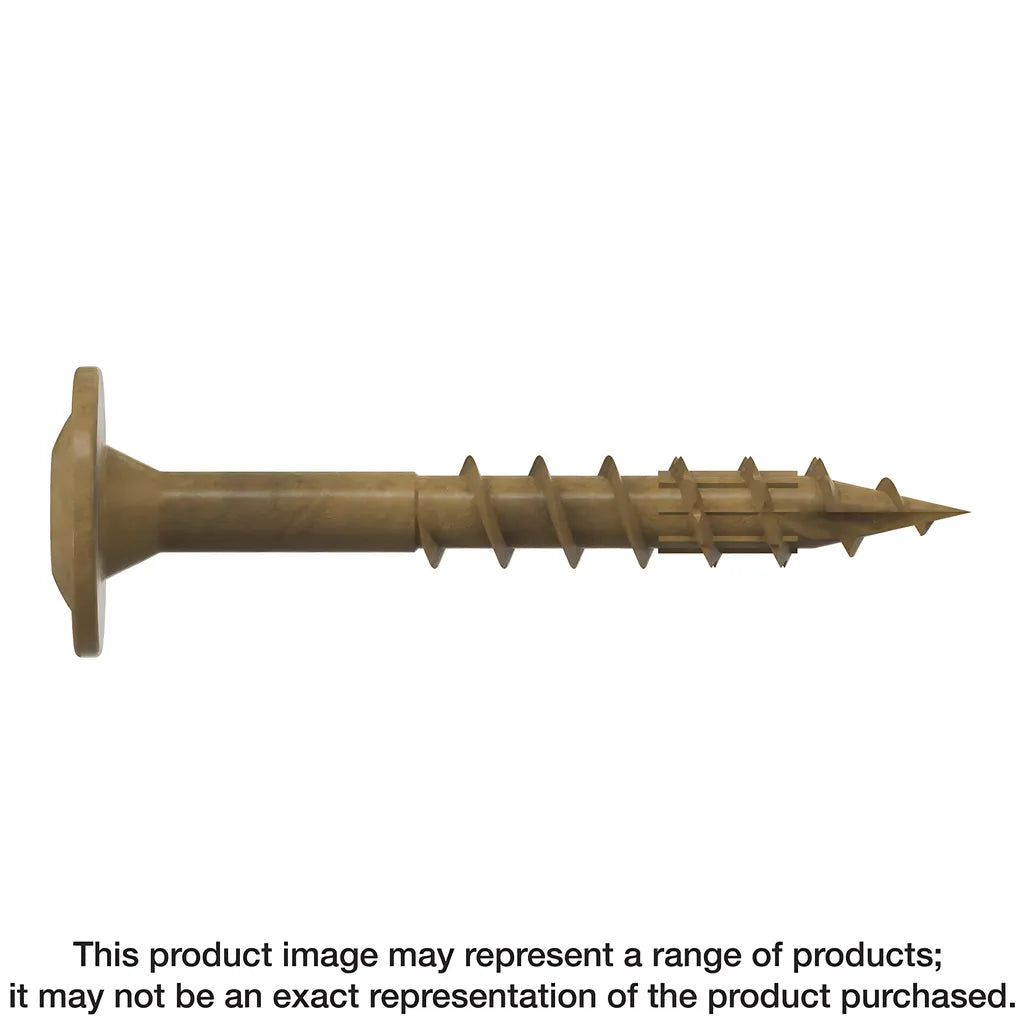Wafer-Head Construction Screw - #8 X 1-1/4 In. T20, Quik Guard®, Tan (100-Qty) (Pack Of 5)-CBT08114R100-SP7153-7643
