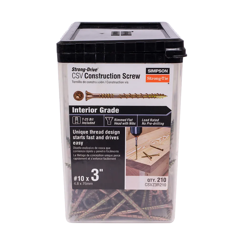 Strong-Drive® Csv Construction Screw - #10 X 3 In. T25, Flat Head, Yellow Zinc (210-Qty)-CSVZ3R210-SP8178-8718