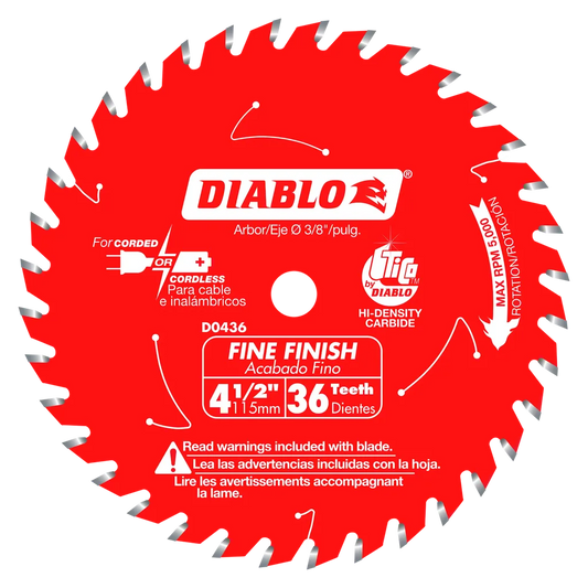 4-1/2 In. 36 Tooth Fine Finish Saw Blade-D0436X-2033