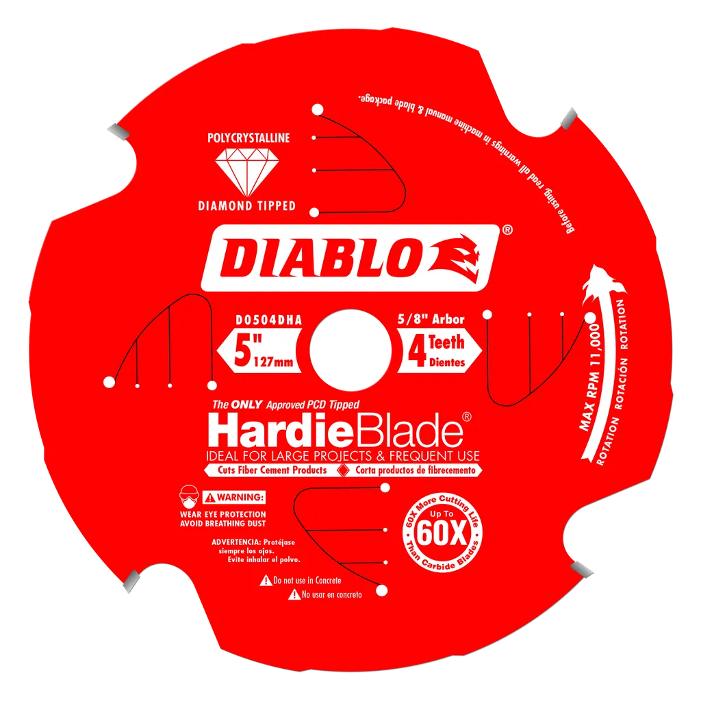 5 In. X 4 Tooth (Pcd) Fiber Cement Hardieblade-D0504DHA-2034