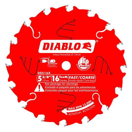 5-3/8 In. X 16 Tooth Framing Trim Saw Blade-D0516X-2035