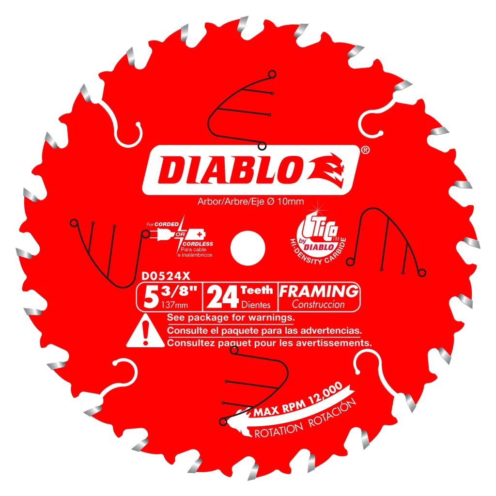 5-3/8 In. X 24 Tooth Framing Trim Saw Blade-D0524X-2036