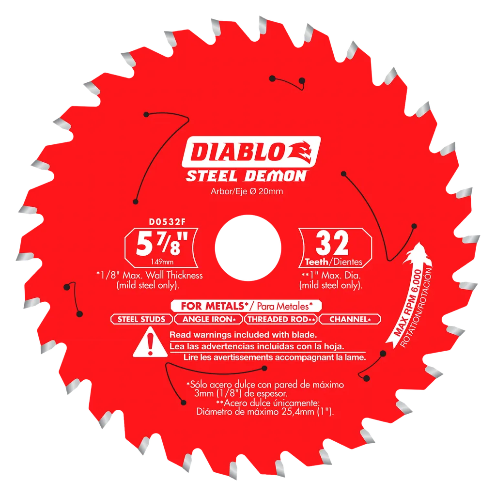 5-7/8 In. X 32 Tooth Steel Demon Carbide-Tipped Saw Blade For Metal-D0532F-2037