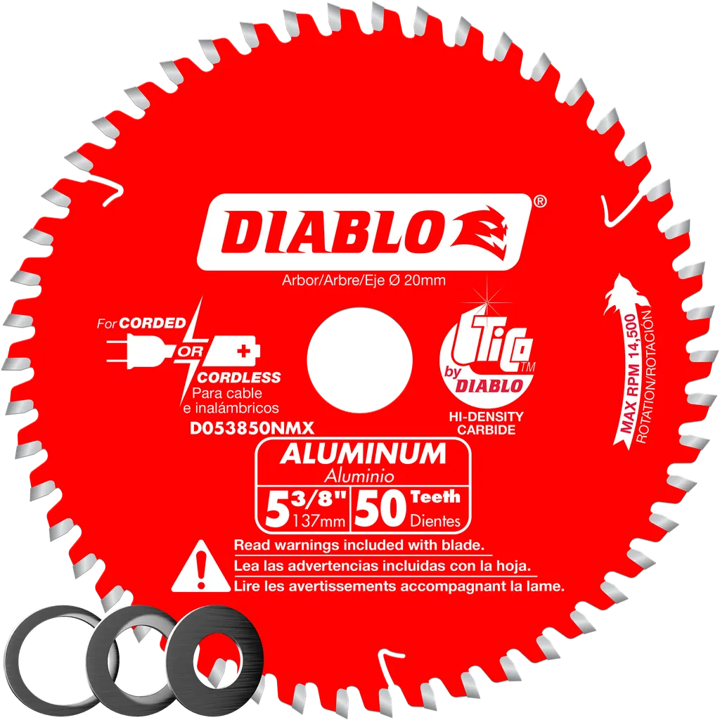 5-3/8 In. X 50 Tooth Aluminum Cutting Saw Blade-D053850NMX-2041