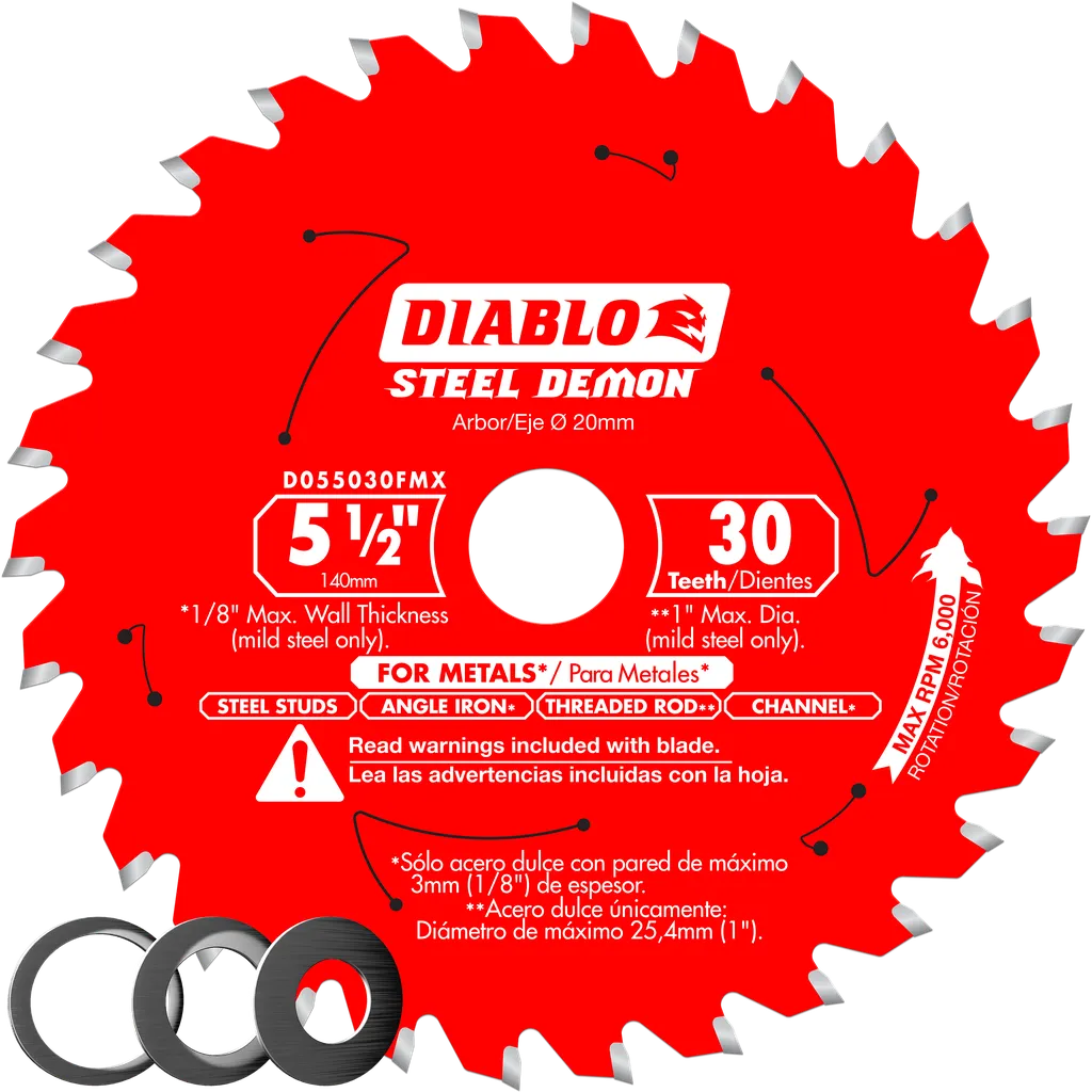 5?1/2 In. X 30 Tooth Steel Demon Carbide-Tipped Saw Blade For Metal-D055030FMX-2042