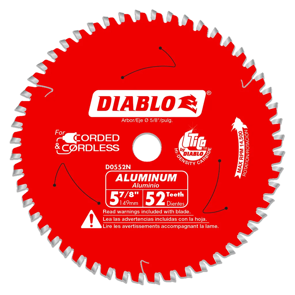 5-7/8 In. X 52 Tooth Medium Aluminum Cutting Saw Blade-D0552N-2045
