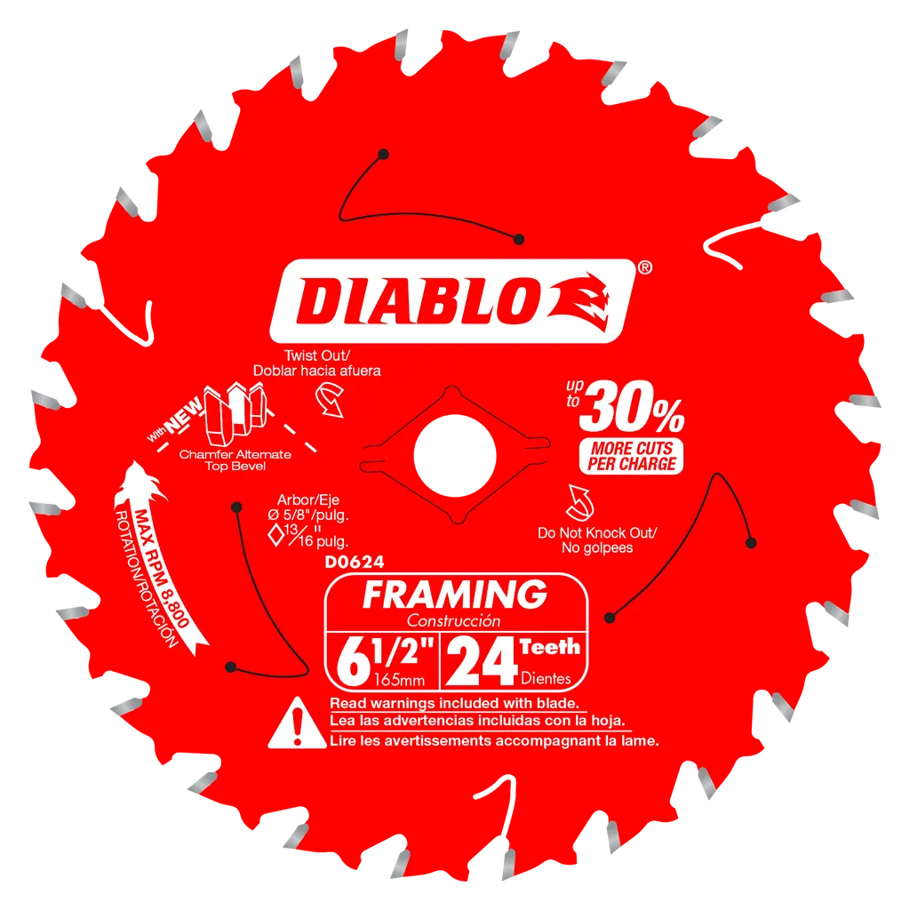 6-1/2 In. X 24-Tooth Framing Saw Blade Pro Bulk Pack (3-Pack)-D0624X3-2049