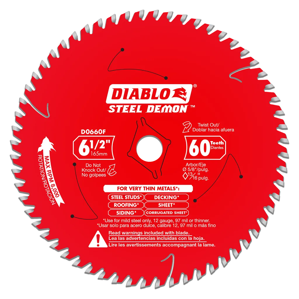 6-1/2 In. X 60-Tooth Steel Demon Saw Blade For Very Thin Mild Steels-D0660F-2059