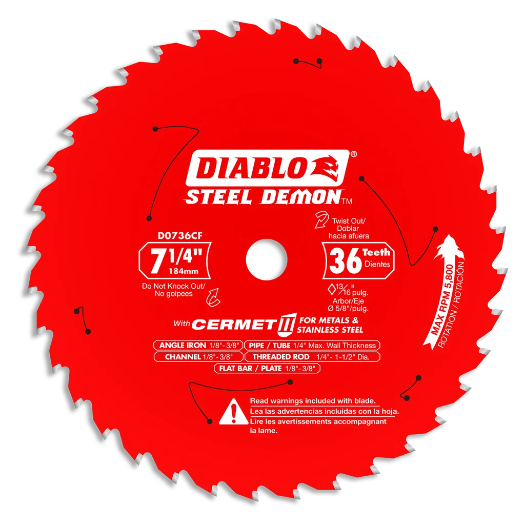 7-1/4 In. X 36?Tooth Steel Demon Cermet Ii Saw Blade For Metal & Stainless Steels-D0736CF-2066