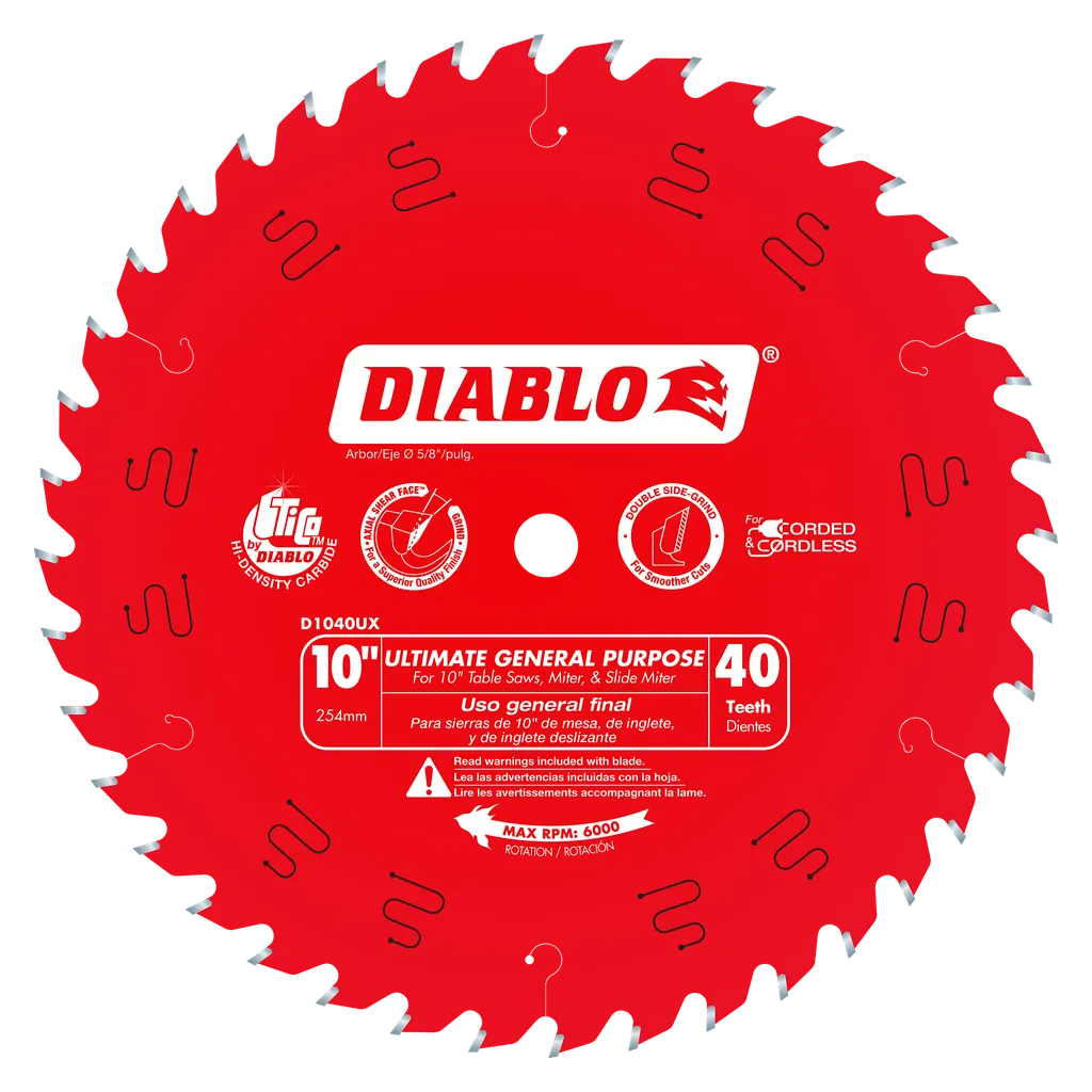 10 In. X 40 Tooth Ultimate General Purpose Saw Blade-D1040UX-2091