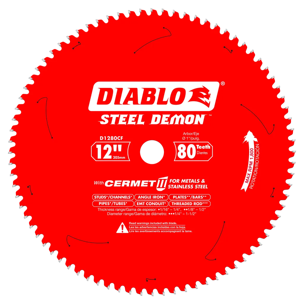 12 In. X 80 Tooth Steel Demon Cermet Ii Saw Blade For Metals And Stainless Steel-D1280CF-2111