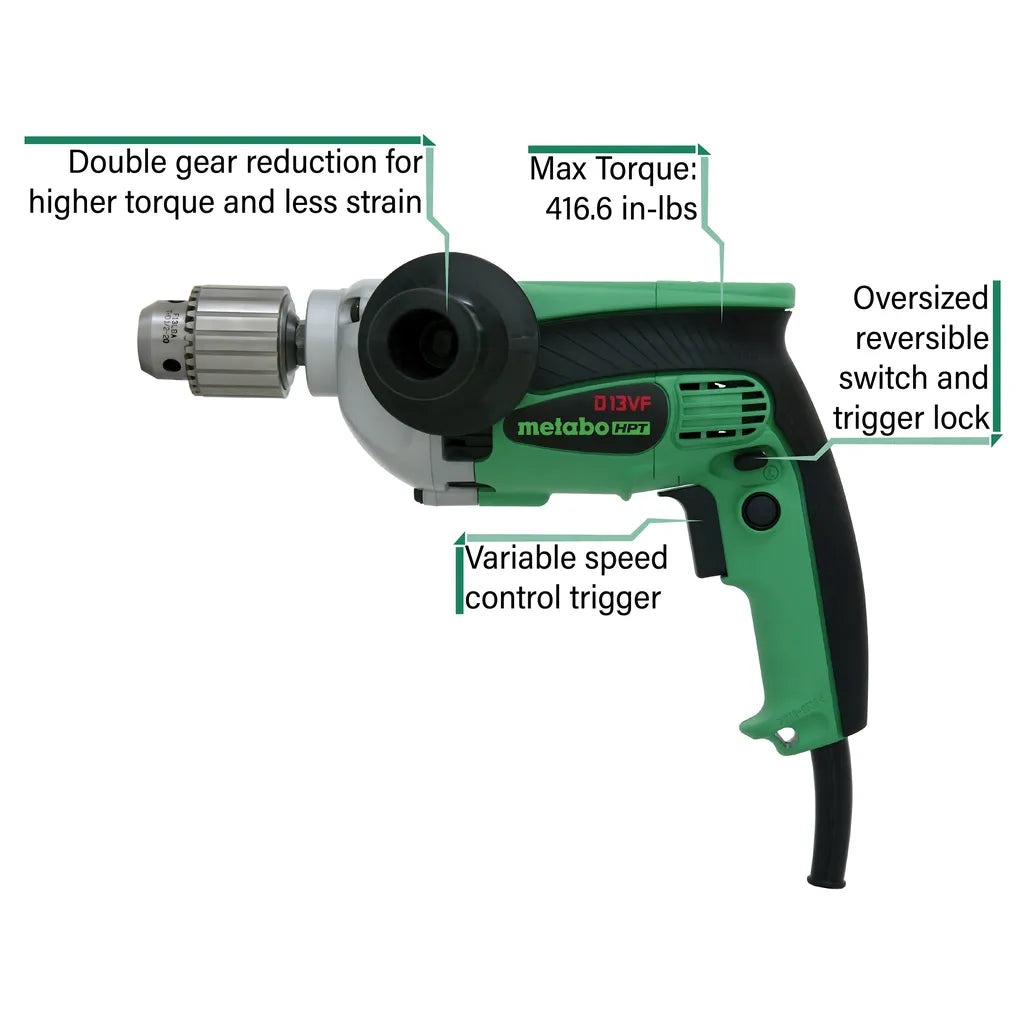 1/2 In. Drill, 9.0 Amp, Evs Reversible-D13VFM-112
