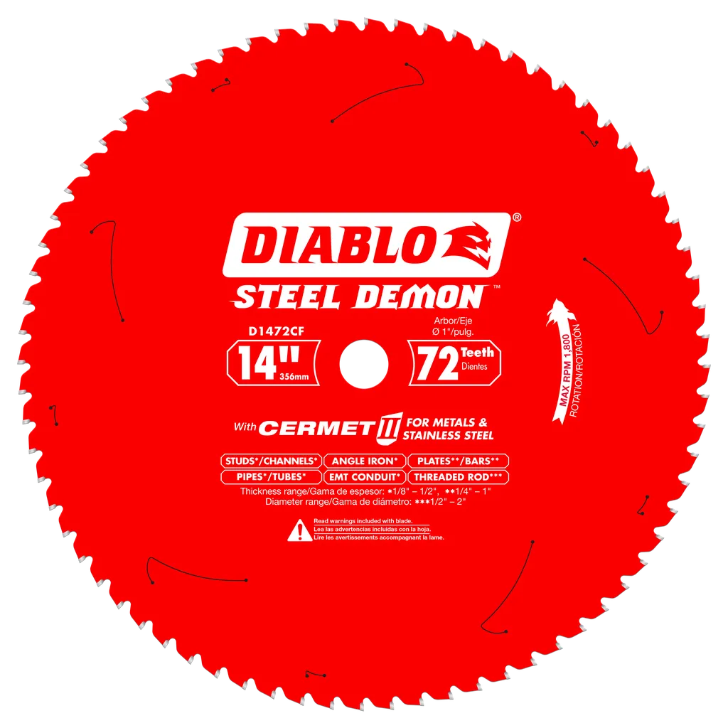 14 In. X 72 Tooth Steel Demon Cermet Ii Saw Blade For Metals And Stainless Steel-D1472CF-2118