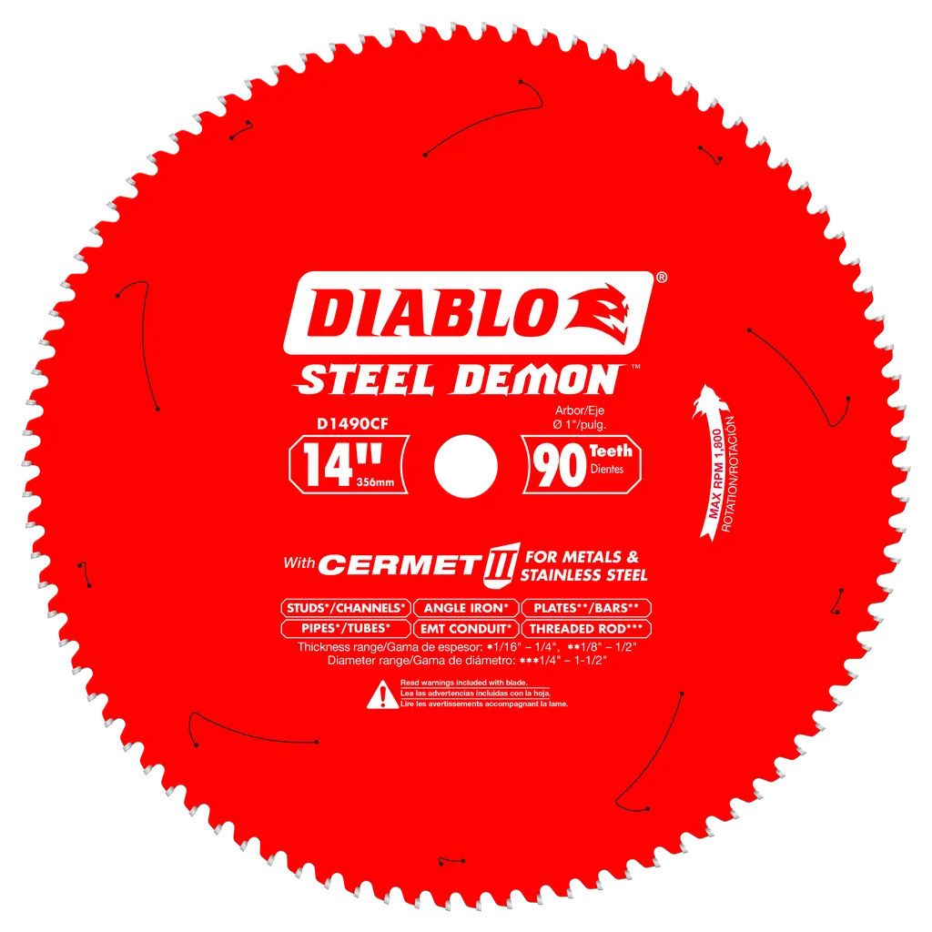 14 In. X 90 Tooth Steel Demon Cermet Ii Saw Blade For Metals And Stainless Steel-D1490CF-2119