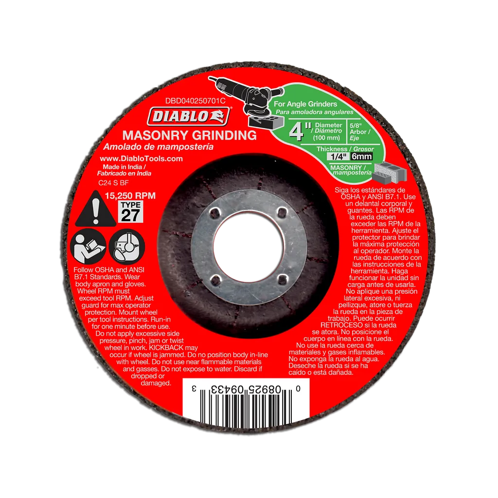 4 in. Masonry Grinding Disc - Type 27 | Diablo Tools | PCS