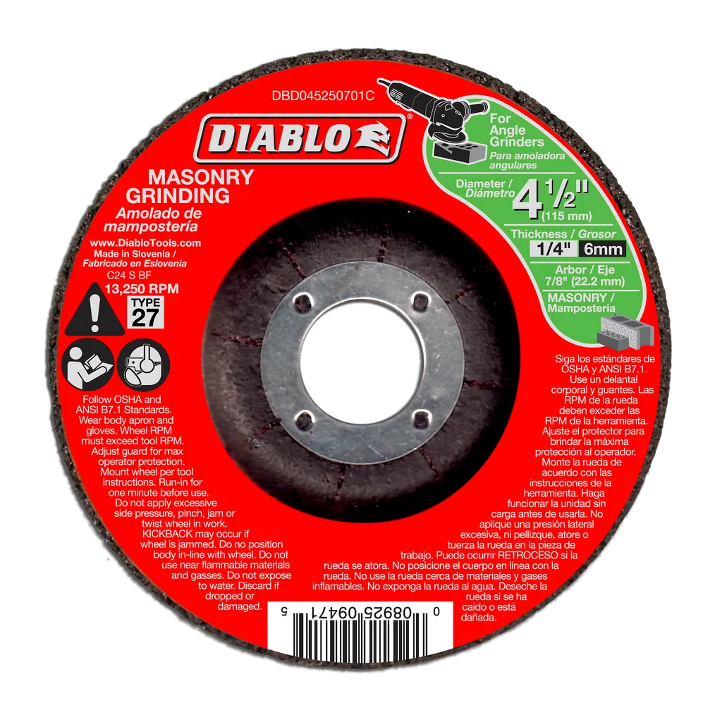 4-1/2 in. Masonry Grinding Disc - Type 27 | Diablo Tools | PCS