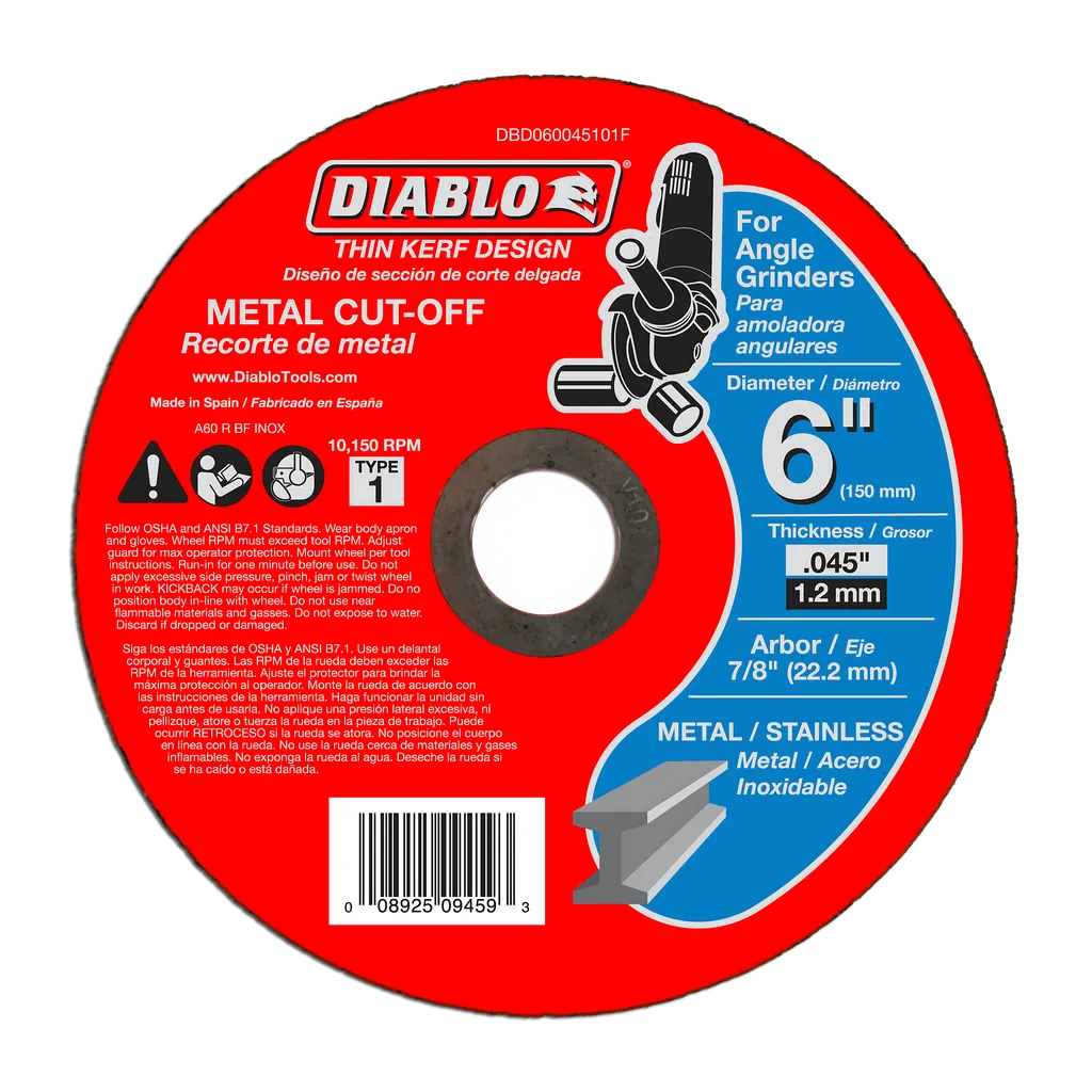 6 in. Metal Cut Off Disc - Thin Kerf | Diablo Tools | PCS