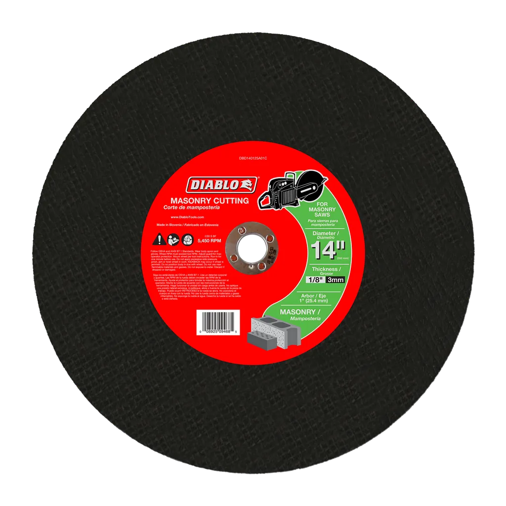 14 in. Masonry High Speed Cut Off Disc 1 in. | Diablo Tools | PCS