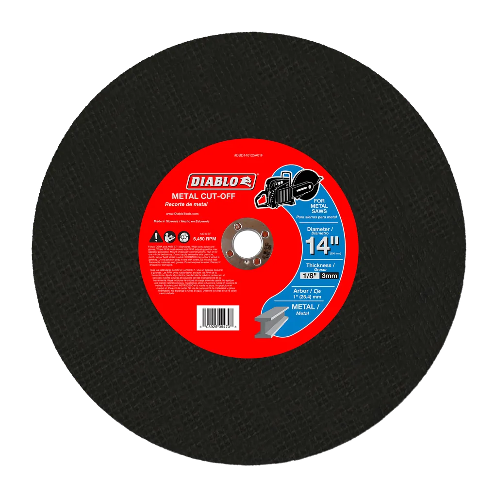 14 in. Metal High Speed Cut Off Disc 1 in. | Diablo Tools | PCS