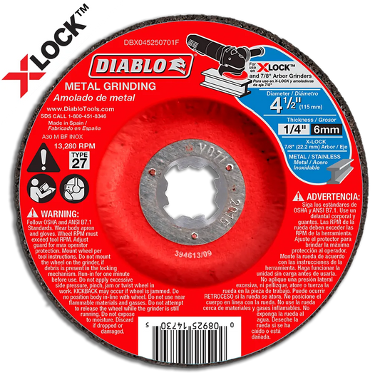 4-1/2 In. Type 27 Metal Grinding Disc For X-Lock And All Grinders - DBX045250701F-1817