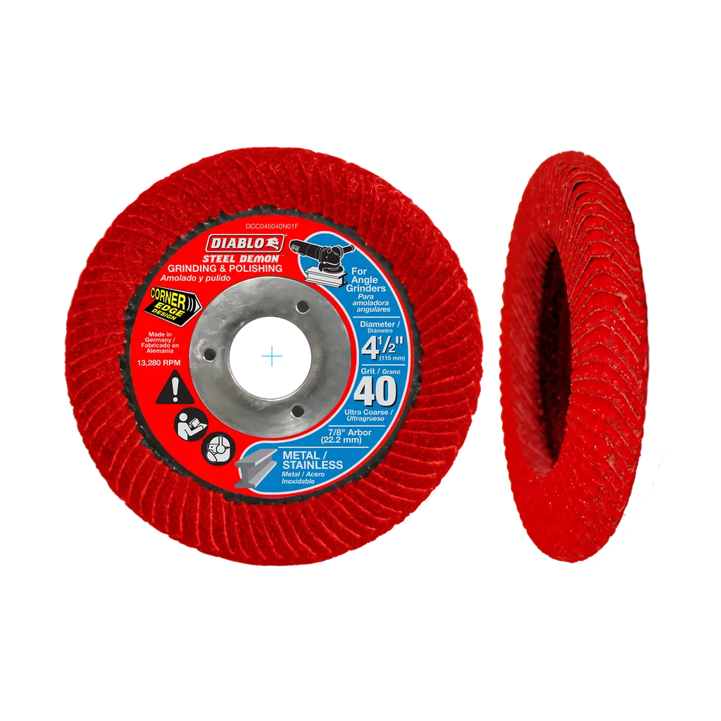 4-1/2 in. Steel Demon Corner-Edge Flap Disc 40 Grit | Diablo Tools | PCS