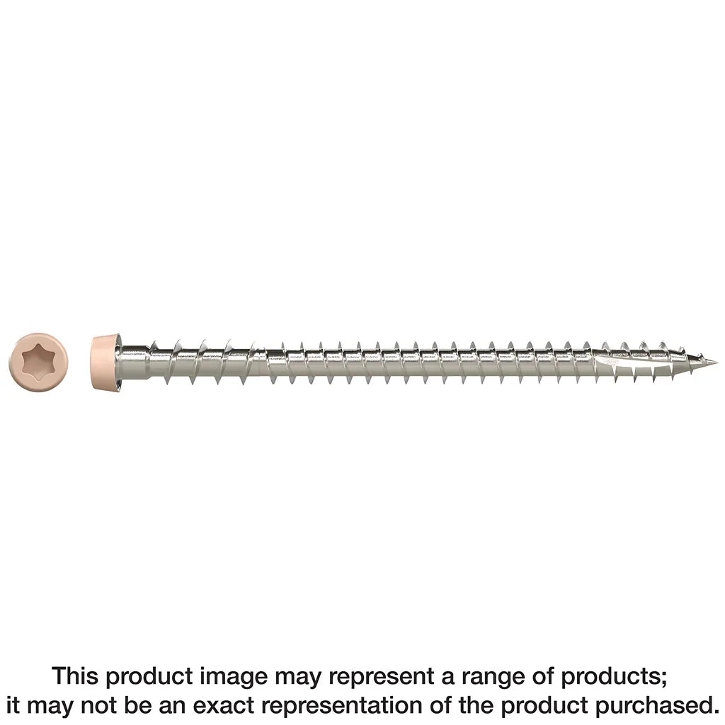 Deck-Drive Dcu Composite Screw - #10 X 2-3/4 In. T20, Type 316, Tan 05 (350-Qty) (Pack Of 6)-DCU234P316TN05-SP8833-9406