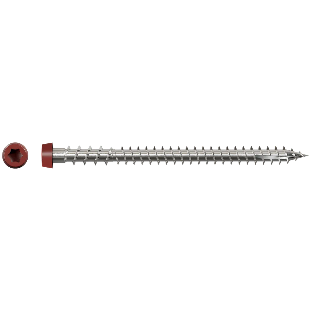 Deck-Drive Dcu Composite Screw (Collated) - #10 X 2-3/4 In. Type 316, Red 01 (1000-Qty)-DCU234S316RD01-SP9260-9854
