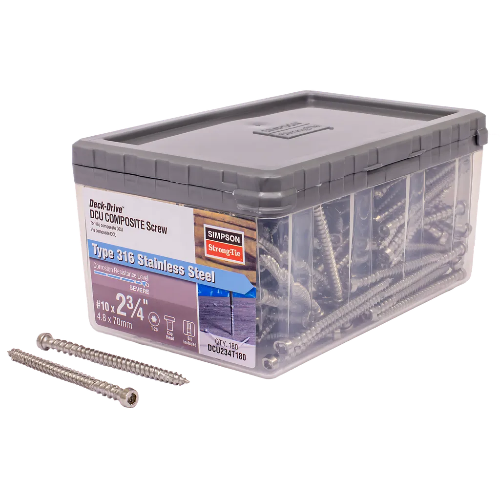 Deck-Drive Dcu Composite Screw - #10 X 2-3/4 In. T20, Type 316 (180-Qty) (Pack Of 6)-DCU234T180-SP5902-6326