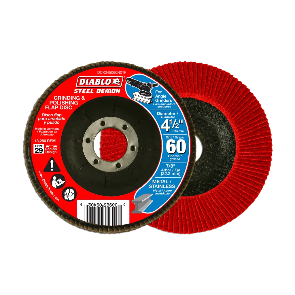 4-1/2 in. Steel Demon Flap Disc 60 Grit - Type 29 | Diablo Tools | PCS