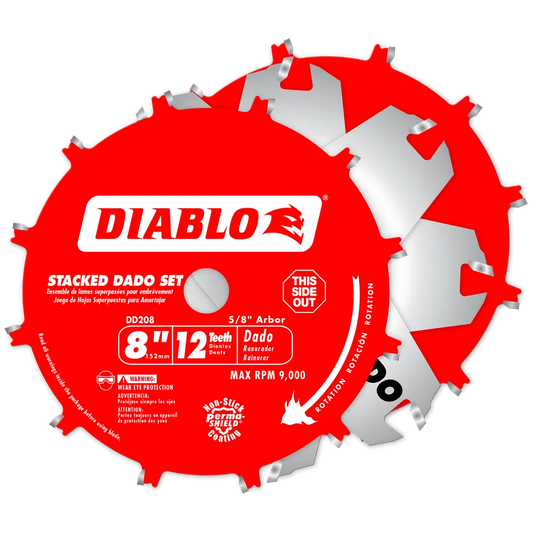 8 In. X 12 Tooth Carbide Stacked Dado Saw Blade Set-DD208H-2454