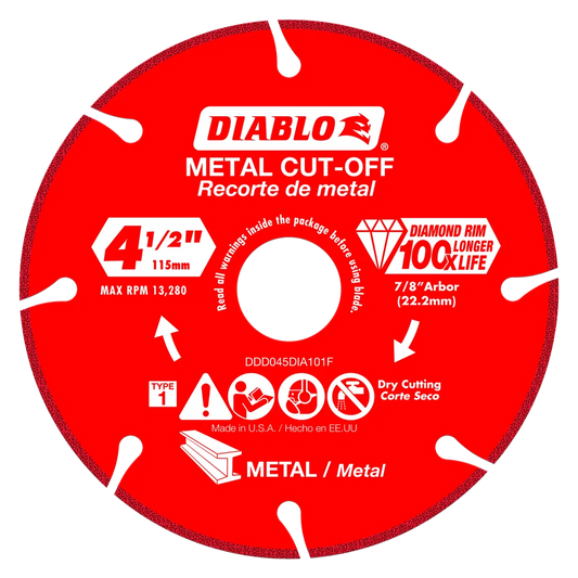 4-1/2 In. Diamond Metal Cut-Off Blade-DDD045DIA101F-2455