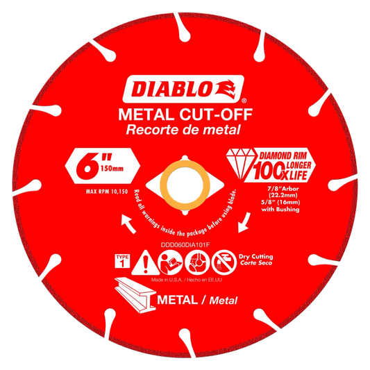 6 In. Diamond Metal Cut-Off Blade-DDD060DIA101F-2457